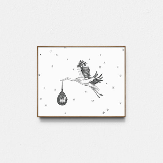 Stork Delivering a Bundle of Joy Sow & Tarry Studio