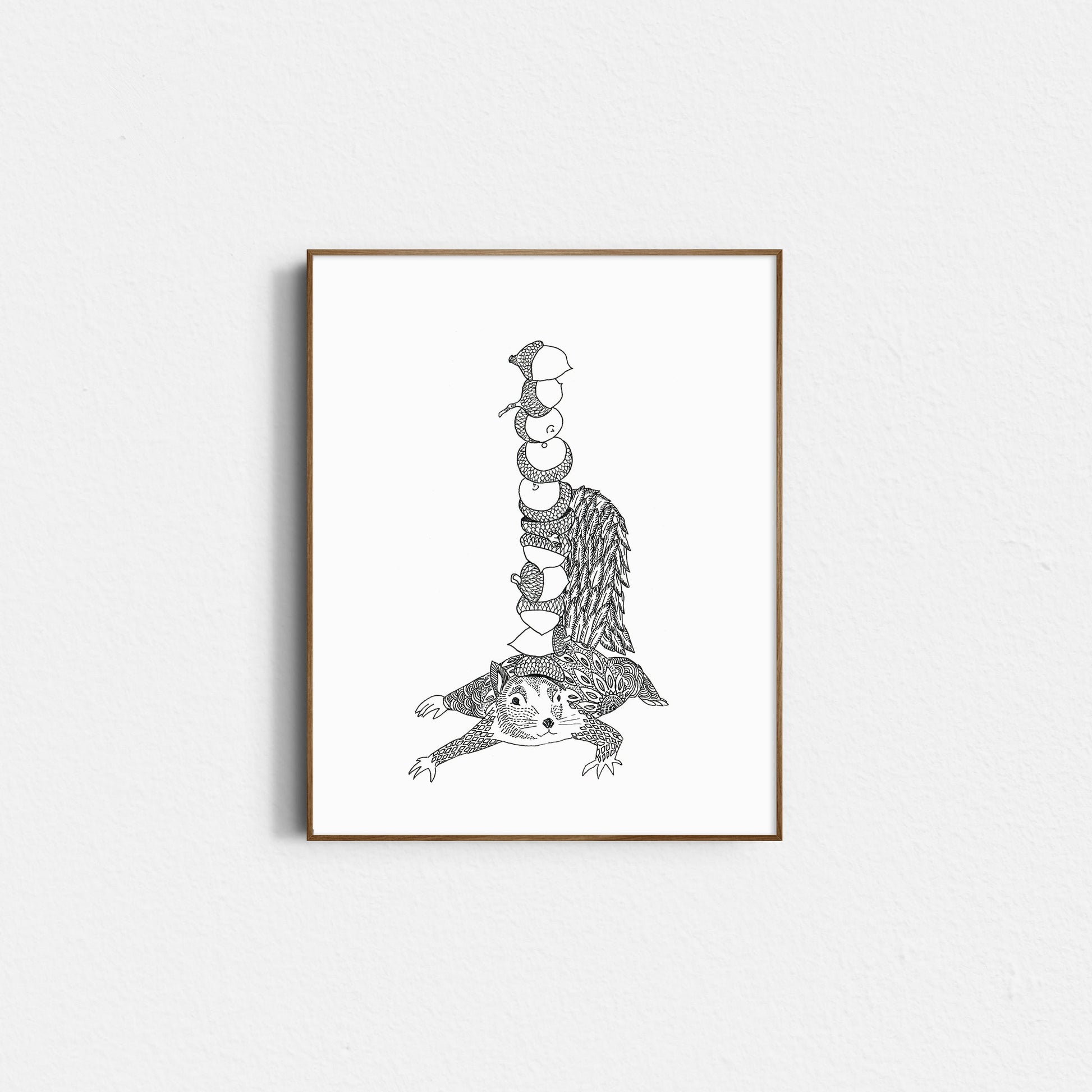 Squirrel Balancing His Acorns Sow & Tarry Studio