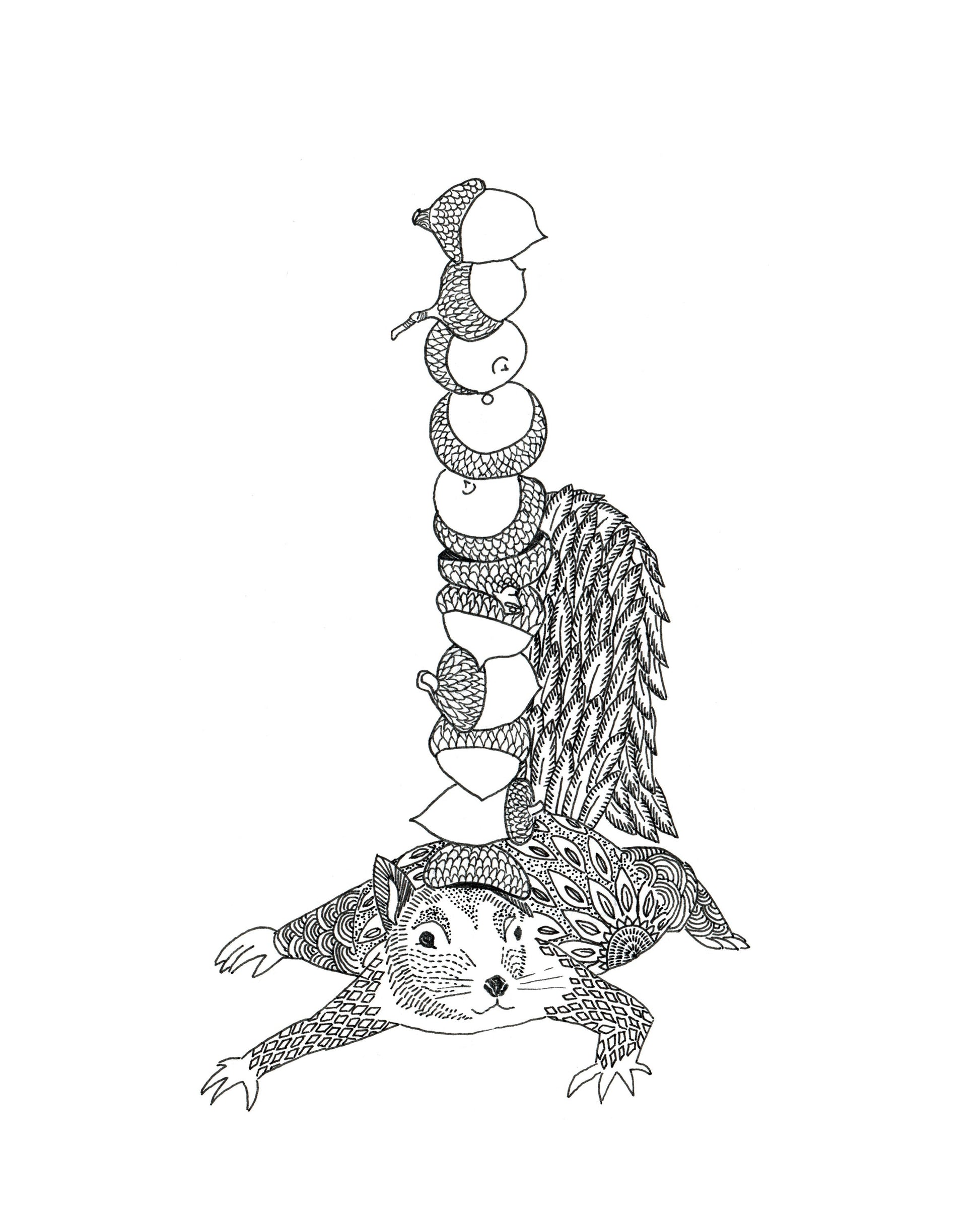 Squirrel Balancing His Acorns Sow & Tarry Studio