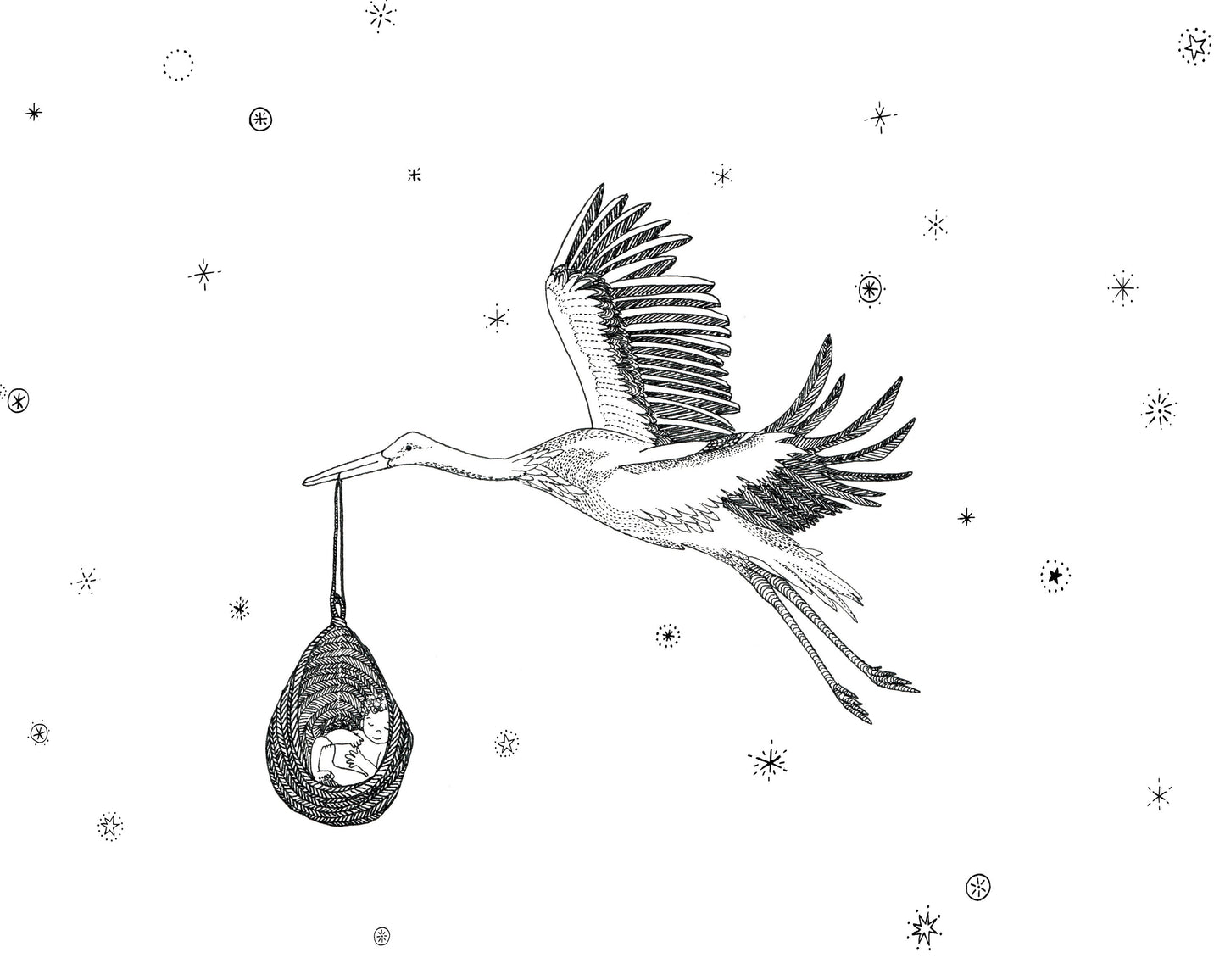 Stork Delivering a Bundle of Joy Sow & Tarry Studio
