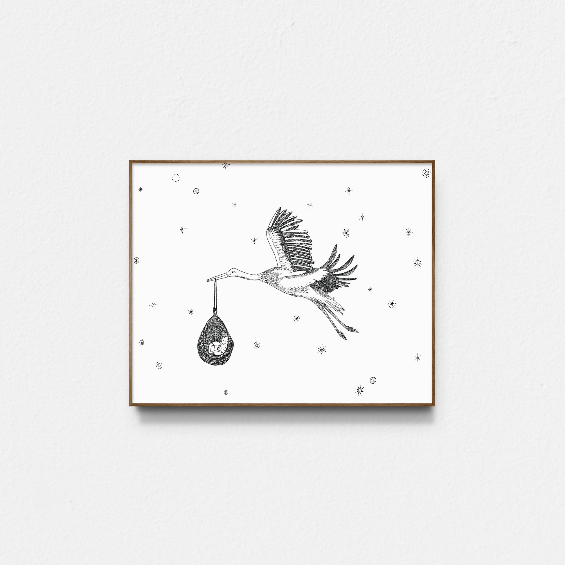 Stork Delivering a Bundle of Joy Sow & Tarry Studio