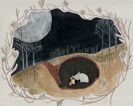 Bears Under the Full Moon Nursery Wall Art Sow & Tarry Studio